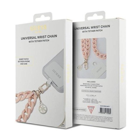 GUESS hand strap GUOUCBMC4MP (Large Chain Acrylic 4G Charms) różowy