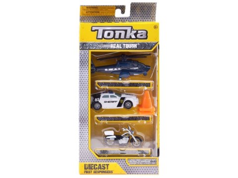 Hasbro TONKA Zestaw pojazdów POLICJA Różne metalowe autka + pachołki ZA3633