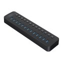 Hub Orico CT2U3-13AB 13x USB-A 3.0 z włącznikami - czarny