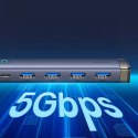 Hub USB-A/USB-C Baseus UltraJoy Series 4xUSB-A 3.0 1xUSB-C 5V - szary