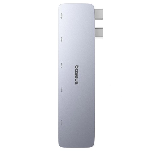 Hub USB Baseus UltraJoy Series 6w1 USB-C 40 Gb/s USB 3.0 HDMI 4K z czytnikiem SD i microSD - szary