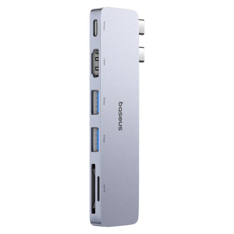 Hub USB Baseus UltraJoy Series 6w1 USB-C 40 Gb/s USB 3.0 HDMI 4K z czytnikiem SD i microSD - szary