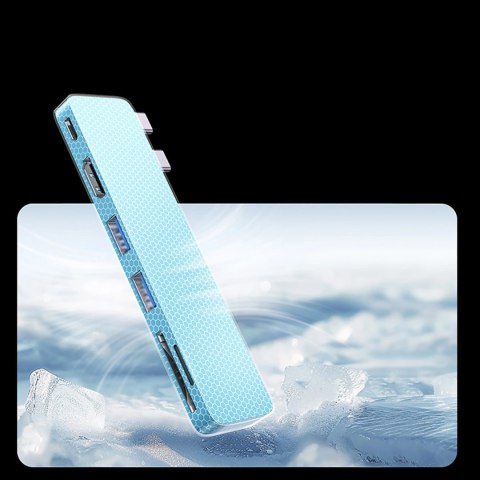 Hub USB Baseus UltraJoy Series 6w1 USB-C 40 Gb/s USB 3.0 HDMI 4K z czytnikiem SD i microSD - szary