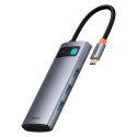 Hub USB-C Baseus Metal Gleam 7w1 HDMI 4K 60Hz / 3x USB 3.0 / USB-C PD / SD / microSD - szary