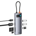 Hub USB-C Baseus Metal Gleam 7w1 HDMI 4K 60Hz / 3x USB 3.0 / USB-C PD / SD / microSD - szary