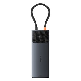 Hub USB-C Baseus Metal Gleam II 10w1 HDMI USB-A USB-C RJ45 SD/TF - szary