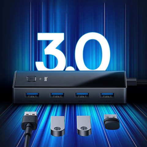 Hub USB-C Baseus PioneerJoy 4xUSB-A 3.0 - szary