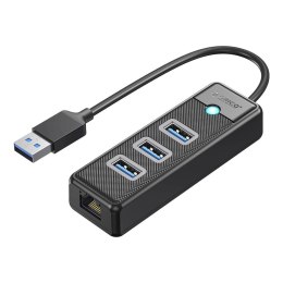 Hub USB Orico PW3UR25-U3 4-portowy 3x USB-A 3.0 1x RJ45 2.5G Ethernet 1 m - czarny