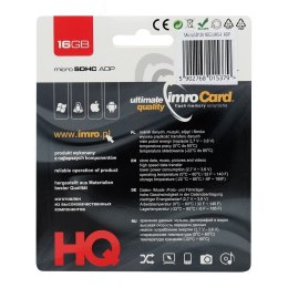 IMRO karta pamięci microSD 16GB 100MB/s class 10 UHS I z adapterem SD