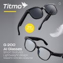 Inteligentne okulary AI z muzyką i nagrywaniem szkła przyciemniane TITMO G-200 czarne