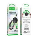 Kabel 3w1 USB A do Lightnig / Micro USB / USB C Hoco 2A 1 m X78 czarny