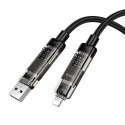 Kabel 4w1 USB A/C do USB C/Lightning Hoco 240W 1,2 m U151 czarny
