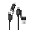 Kabel 4w1 USB A/USB C do USB C/Lightning Hoco 3A 60W 1,2 m U155 czarny
