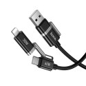 Kabel 4w1 USB A/USB C do USB C/Lightning Hoco 3A 60W 1,2 m U155 czarny