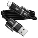 Kabel 4w1 USB A/USB C do USB C/Lightning Hoco 3A 60W 1,2 m U155 czarny