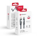 Kabel 4w1 USB-C / USB-A do USB-C / Lightning Forcell F-Energy QC PD 3A 60W 1 m C241 chrom