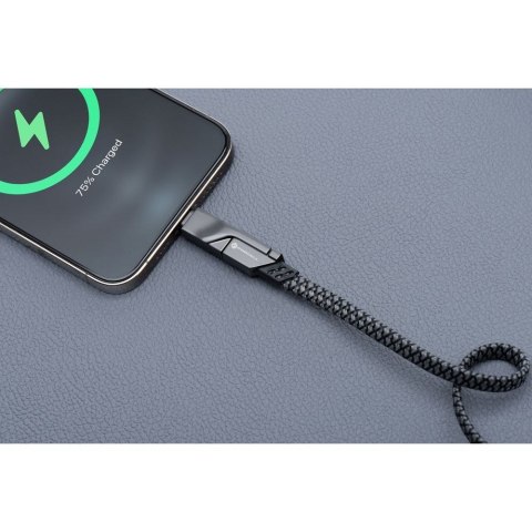 Kabel 4w1 USB-C / USB-A do USB-C / Lightning Forcell F-Energy QC PD 3A 60W 1 m C241 chrom