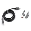 Kabel 4w1 USB-C / USB-A do USB-C / Lightning Forcell F-Energy QC PD 3A 60W 1 m C241 chrom