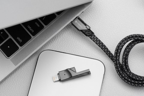 Kabel 4w1 USB-C / USB-A do USB-C / Lightning Forcell F-Energy QC PD 3A 60W 1 m C241 chrom
