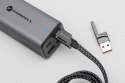 Kabel 4w1 USB-C / USB-A do USB-C / Lightning Forcell F-Energy QC PD 3A 60W 1 m C241 chrom