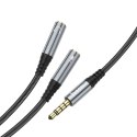 Kabel AUX 2w1 Jack 3,5 mm (męski) do 2 x Jack 3,5 mm (żeński) Hoco 0,25 m UPA21 szary (SC)