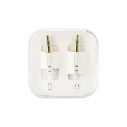 Kabel AUX Jack 3,5 mm (męski) do Jack 3,5 mm (męski) BOX 1 m biały