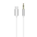 Kabel AUX Typ C (męski) do Jack 3,5 mm (męski) biały