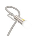 Kabel All-in-one USB C / Lightning do USB C / LED Light Hoco PD 3A 60W 1,2 m U138 szary