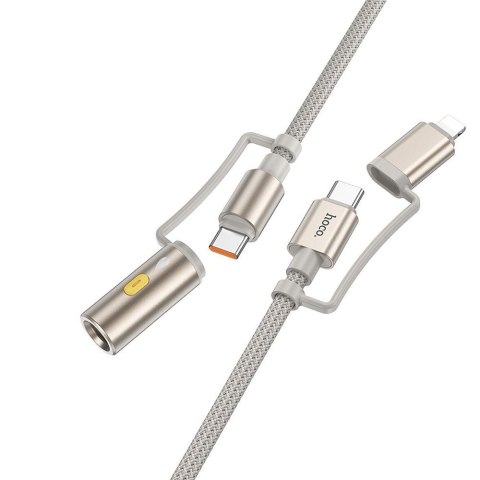 Kabel All-in-one USB C / Lightning do USB C / Zapalniczka samochodowa Hoco PD 3A 60W 1,2 m U138 czarny