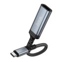 Kabel konwersji z USB C do HDMI żeński Hoco 4K 30Hz 0,2 m UA43A stalowy szary