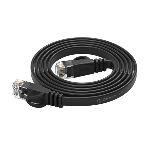 Kabel sieciowy Ethernet Orico PUG-C7B CAT7 10Gbps RJ45 internetowy LAN płaski 20 m - czarny
