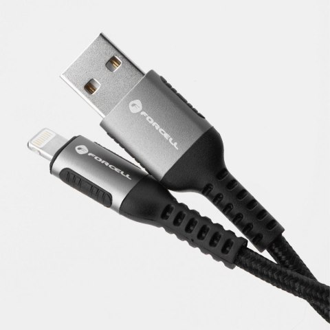 Kabel USB-A do Lightning Forcell F-Energy 2,4A 12W Cafule 0,25 m C257 czarny