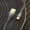Kabel USB A do Lightning Hoco 2,4A 1,2 m U121 czarny transparentny