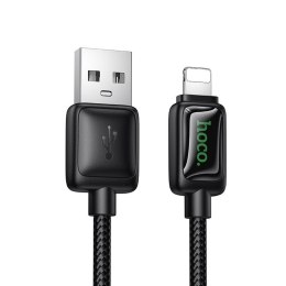 Kabel USB A do Lightning Hoco 2,4A 1,2 m z LCD U146 czarny