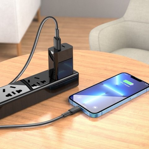 Kabel USB A do Lightning Hoco 2,4A 1 m X69 czarno biały