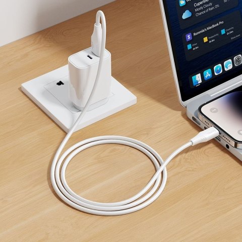 Kabel USB A do Lightning Hoco 2,4A silikonowy 1 m X124 biały