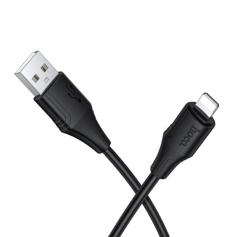 Kabel USB A do Lightning Hoco 2,4A silikonowy 1 m X124 czarny