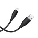 Kabel USB A do Lightning Hoco 2,4A silikonowy 1 m X124 czarny