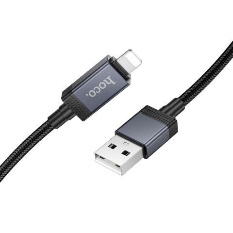 Kabel USB A do Lightning Hoco 2,4A z wyświetlaczem 1 m X118 czarny