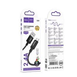 Kabel USB A do Micro USB Hoco 2,4A 2 m X89 czarny