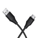 Kabel USB A do USB C Hoco 3A silikonowy 1 m X124 czarny