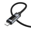 Kabel USB C do Lightning Hoco PD 27W 1,2 m z wyświetlaczem U148 czarny