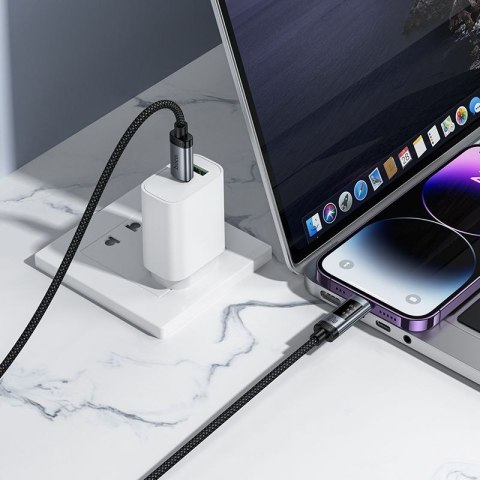 Kabel USB C do Lightning Hoco PD 27W 1,2 m z wyświetlaczem U148 czarny