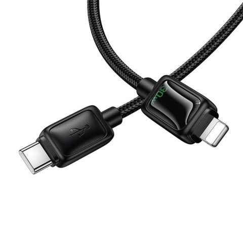 Kabel USB C do Lightning Hoco PD 30W 1,2 m z LCD U146 czarny