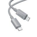 Kabel USB C do USB C Hoco 3A 60W 1 m X107 szary