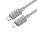 Kabel USB C do USB C Hoco 3A 60W 1 m X107 szary