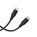 Kabel USB C do USB C Hoco 3A 60W Silikonowy 1 m X124 czarny
