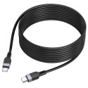 Kabel USB C do USB C Hoco 3A 60W Silikonowy 3 m X109 czarny