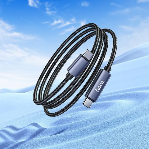 Kabel USB C do USB C Hoco 3A 60W z wyświetlaczem 1 m X112 czarny