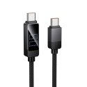 Kabel USB C do USB C Hoco 3A 60W z wyświetlaczem Dot Matrix 1 m U154 czarny